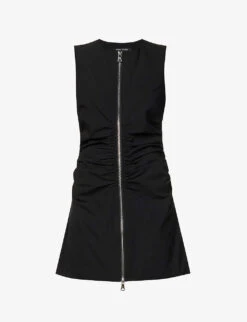 Zipper Slim-fit Recycled Polyester-blend Mini Dress