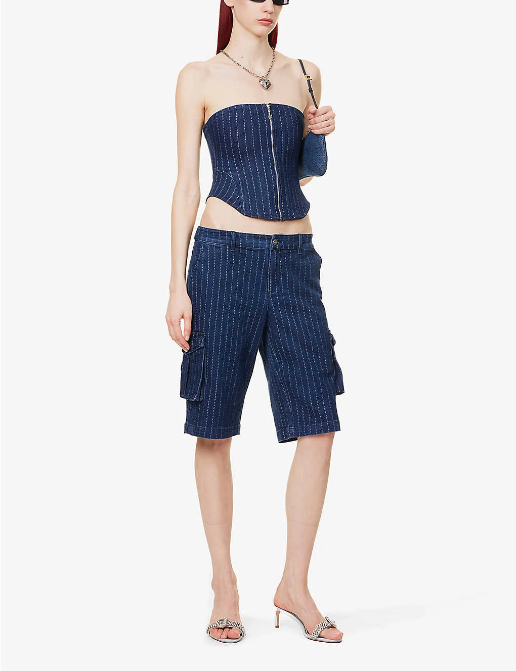 Dune Pinstripe Stretch-cotton Blend Shorts 4 Dune Pinstripe Stretch-cotton Blend Shorts - Image 2