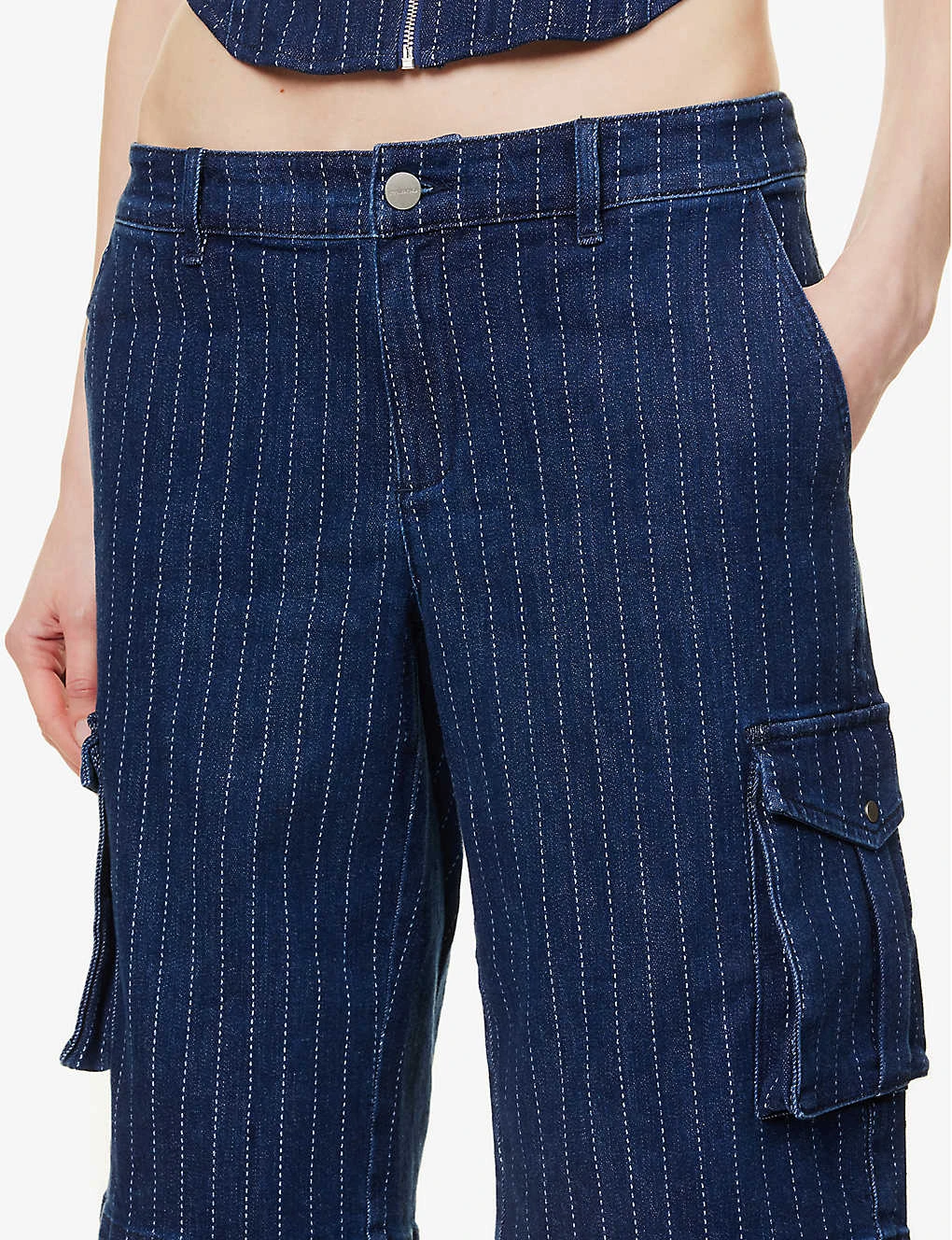 Dune Pinstripe Stretch-cotton Blend Shorts 7 Dune Pinstripe Stretch-cotton Blend Shorts - Image 5