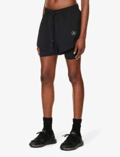 Adidas By Stella Mccartney TruePurpose 2in1 Stretch-recycled Polyester Shorts -Sweaty Bety Clothing Shop R04201632 BLACK ALT02