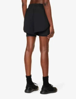 Adidas By Stella Mccartney TruePurpose 2in1 Stretch-recycled Polyester Shorts -Sweaty Bety Clothing Shop R04201632 BLACK ALT03