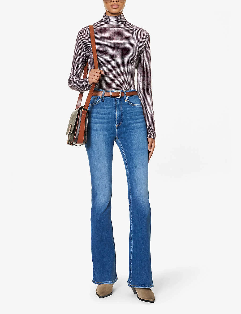Rag & Bone Casey Brand-embroidered High-rise Flared-leg Stretch-denim Jeans 4 Rag & Bone Casey Brand-embroidered High-rise Flared-leg Stretch-denim Jeans - Image 2