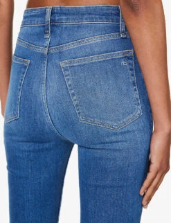 Rag & Bone Casey Brand-embroidered High-rise Flared-leg Stretch-denim Jeans 14 Rag & Bone Casey Brand-embroidered High-rise Flared-leg Stretch-denim Jeans -Sweaty Bety Clothing Shop R04201896 SELINA ALT05