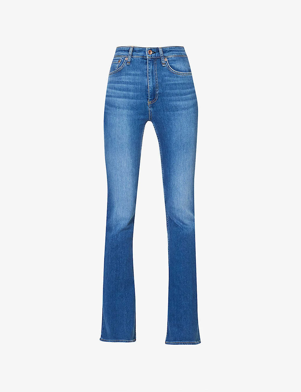 Rag & Bone Casey Brand-embroidered High-rise Flared-leg Stretch-denim Jeans 3 Rag & Bone Casey Brand-embroidered High-rise Flared-leg Stretch-denim Jeans