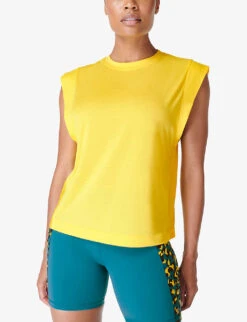 Sweaty Betty Breathe Easy Boxy-fit Stretch-jersey T-shirt -Sweaty Bety Clothing Shop R04201935 APOLLOYELLOW ALT02