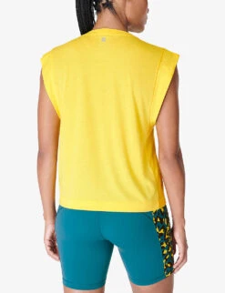 Sweaty Betty Breathe Easy Boxy-fit Stretch-jersey T-shirt -Sweaty Bety Clothing Shop R04201935 APOLLOYELLOW ALT03