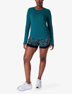 Sweaty Betty Breathe Easy Long-sleeved Stretch-recycled Polyester Top -Sweaty Bety Clothing Shop R04201939 CABINBLUE ALT01