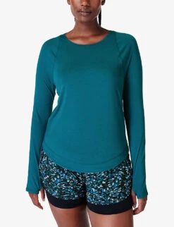 Sweaty Betty Breathe Easy Long-sleeved Stretch-recycled Polyester Top -Sweaty Bety Clothing Shop R04201939 CABINBLUE ALT02
