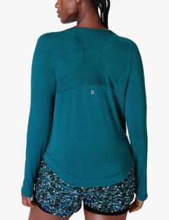 Sweaty Betty Breathe Easy Long-sleeved Stretch-recycled Polyester Top -Sweaty Bety Clothing Shop R04201939 CABINBLUE ALT03