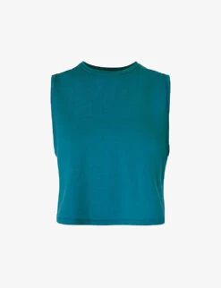 Sweaty Betty Breathe Easy Logo-brand Cropped Stretch Recycled-polyester Tank Top