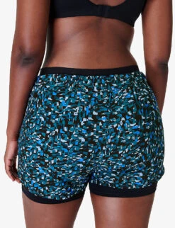 Sweaty Betty On Your Marks 4” Stretch-woven Running Shorts -Sweaty Bety Clothing Shop R04202000 BLUEWEAVEPRINT ALT03