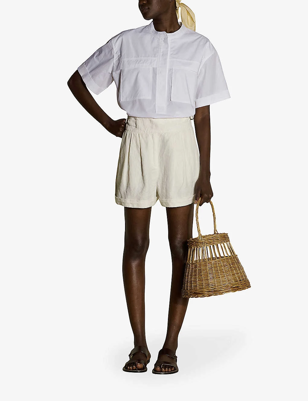 Soeur Uttam High-rise Linen Shorts 4 Soeur Uttam High-rise Linen Shorts - Image 2