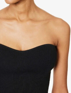 Jenni Organic-cotton Blend Strapless Top -Sweaty Bety Clothing Shop R04203302 BLACK ALT04