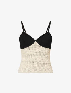 April V-neck Contrast-cups Organic-cotton Top