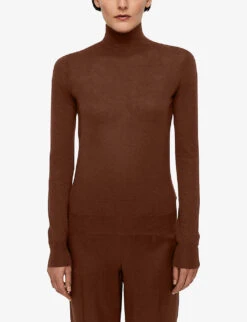 Joseph Cashair High-neck Cashmere Jumper -Sweaty Bety Clothing Shop R04203828 MAHOGANY ALT02