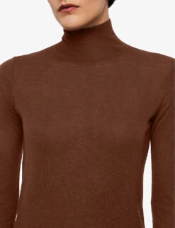 Joseph Cashair High-neck Cashmere Jumper -Sweaty Bety Clothing Shop R04203828 MAHOGANY ALT04