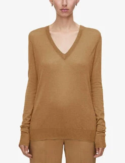 Joseph Cashair V-neck Cashmere Jumper -Sweaty Bety Clothing Shop R04203830 CASSONADE ALT02