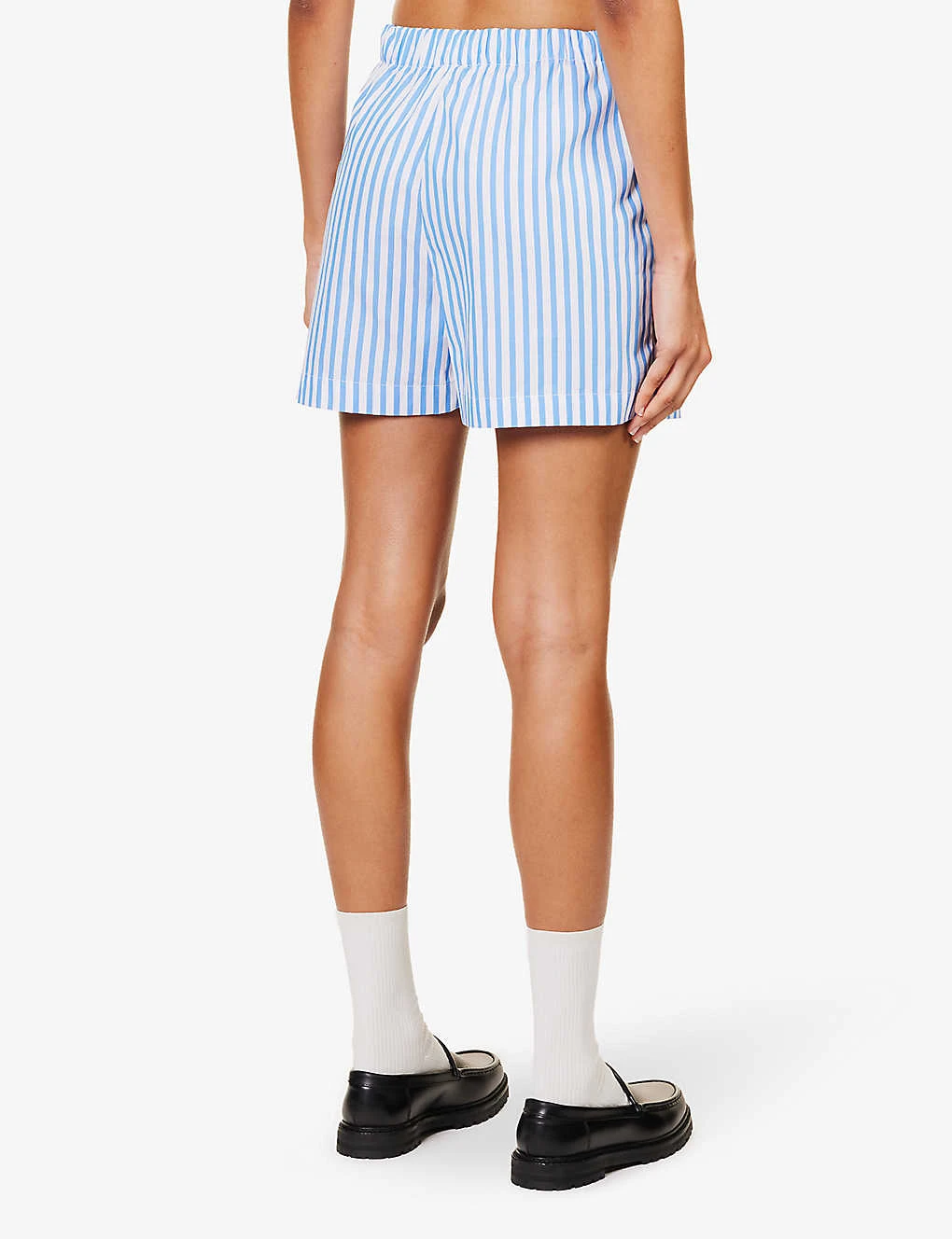 SR Sport Striped High-rise Cotton-poplin Shorts 6 SR Sport Striped High-rise Cotton-poplin Shorts - Image 4