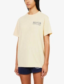 New York Raquet Club Graphic-print Cotton-jersey T-shirt -Sweaty Bety Clothing Shop R04205018 ALMOND ALT02