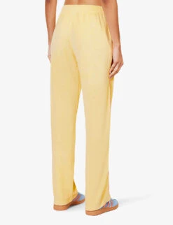 Serif Brand-embroidered High-rise Cotton-towelling Jogging Bottoms -Sweaty Bety Clothing Shop R04205030 ALMOND ALT03